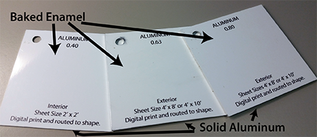 Aluminum sign substrate sample.