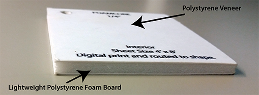 Foamcore board sample.