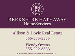 Berkshire Hathaway Home Services sign example.