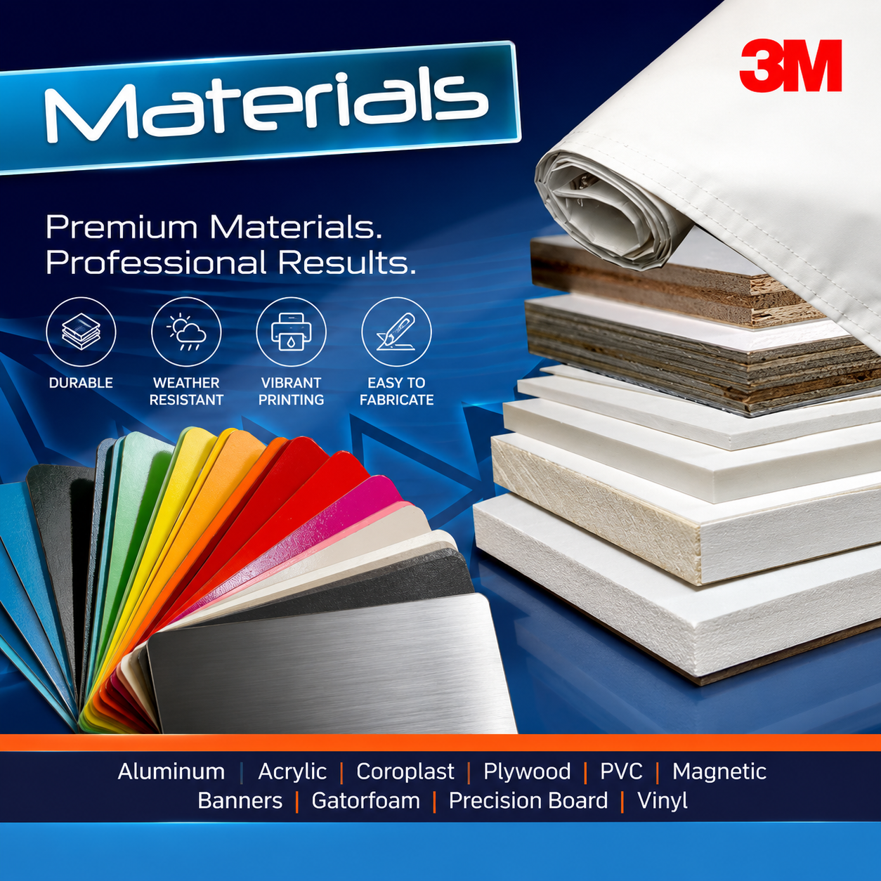 Printed sign materials and substrates banner.