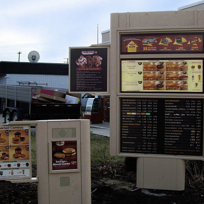 Drive-thru menu board system.