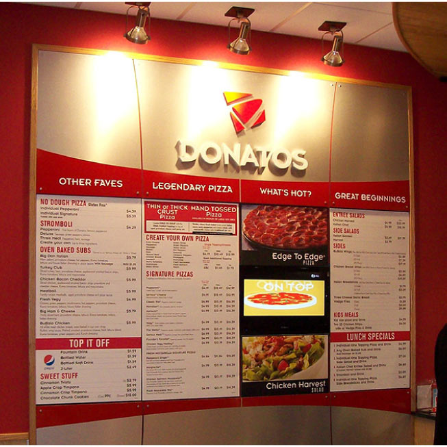 Restaurant menu board example three.
