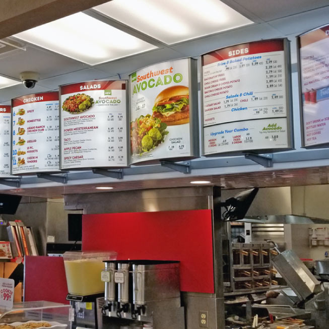 Restaurant menu board example four.