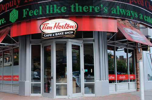 Tim Hortons storefront sign project.