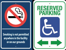 Custom restaurant parking policy sign.
