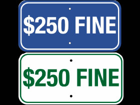 Metal Parking Signs - Fine $500 