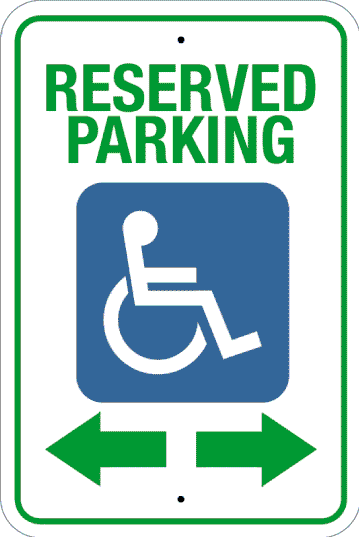 Reserved parking sign for restaurant lot.