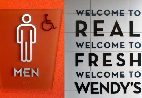 Interior restaurant sign example.