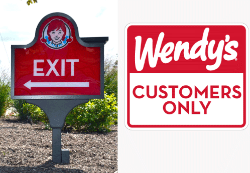 Restaurant parking lot sign example.